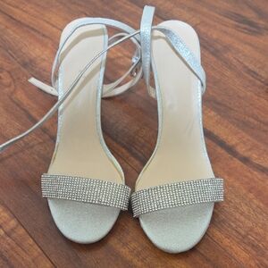 Nordstrom Silver Glitter Heels